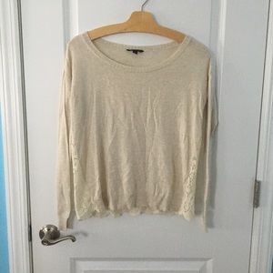 American Eagle Long Sleeve Sweater w Chiffon Lace